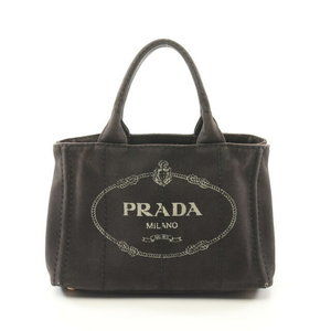 Prada CANAPA Canvas Tote Bag Black